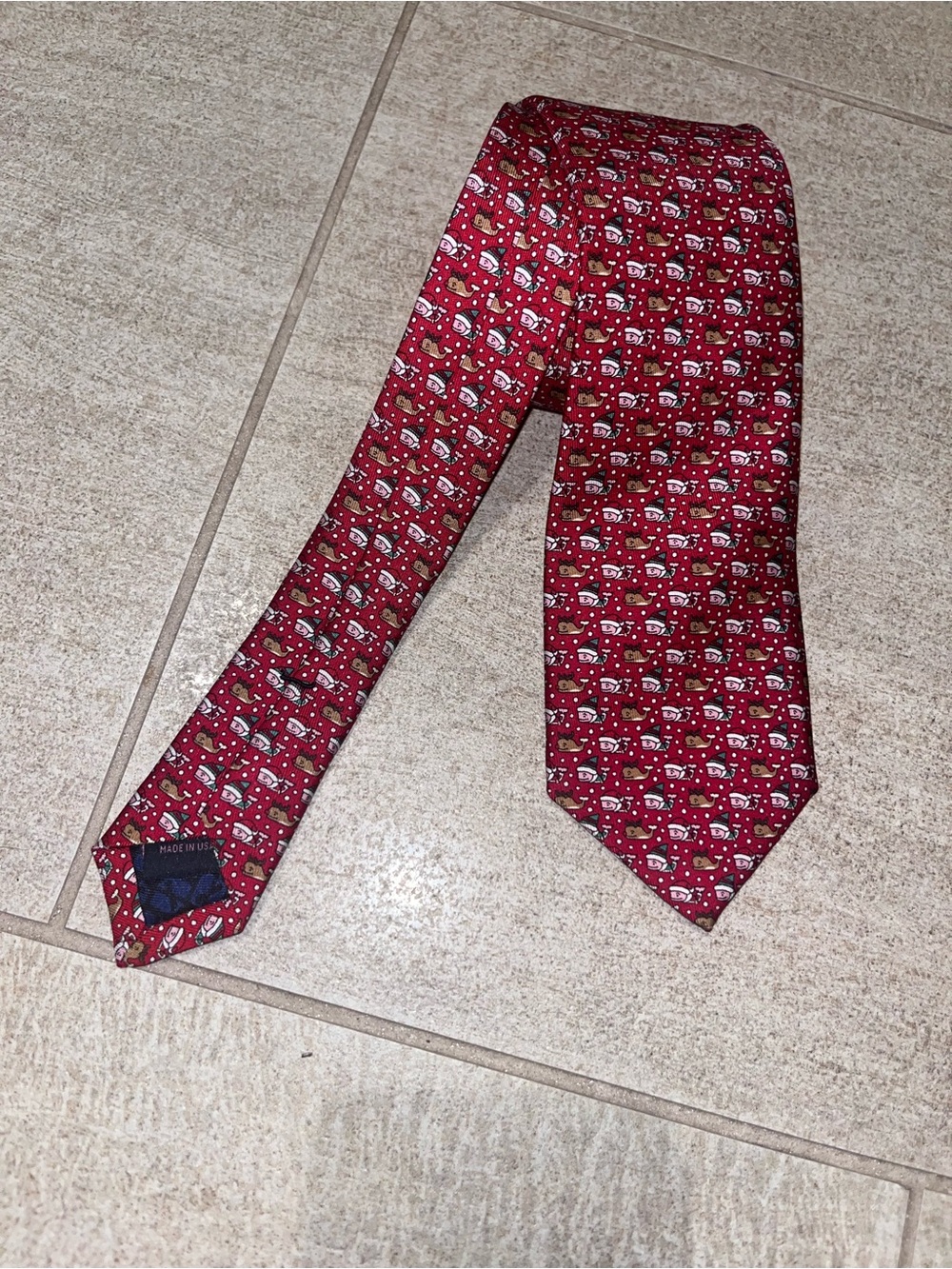 Silk Red Christmas  boys Tie vineyard vines